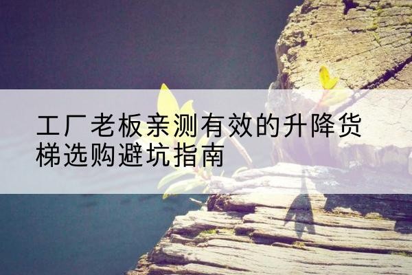 四会升降货梯怎么选-工厂老板亲测有效的升降货梯选购避坑指南
