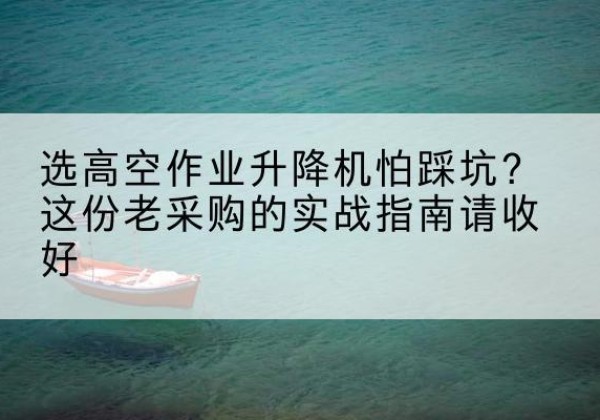 四会高空作业升降机厂家推荐-选高空作业升降机怕踩坑？这份老采购的实战指南请收好