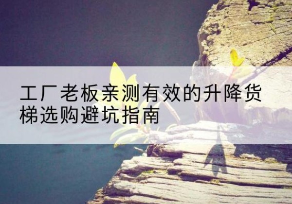 四会升降货梯怎么选-工厂老板亲测有效的升降货梯选购避坑指南